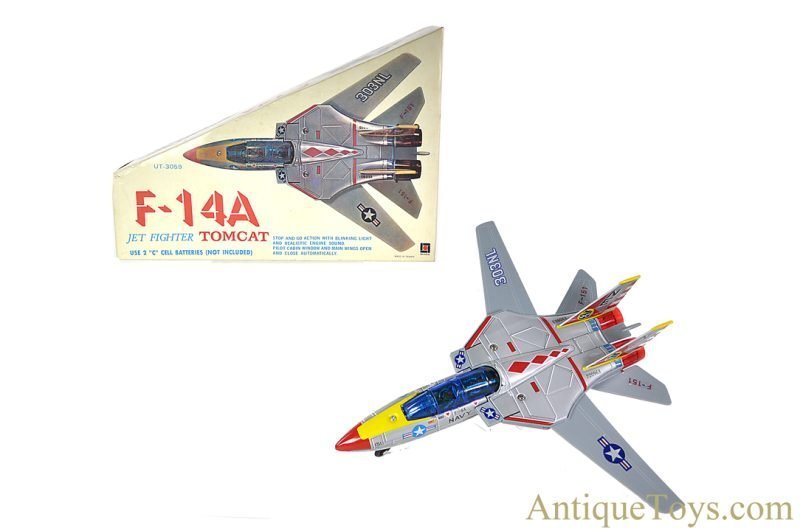 Son Ai Toys/Universal Tin Lithographed Battery Operated #UT-3059 "F-14A Tomcat Jet Fighter" Navy 303NL in Box <FONT COLOR="ff000 ">*SOLD*</font>