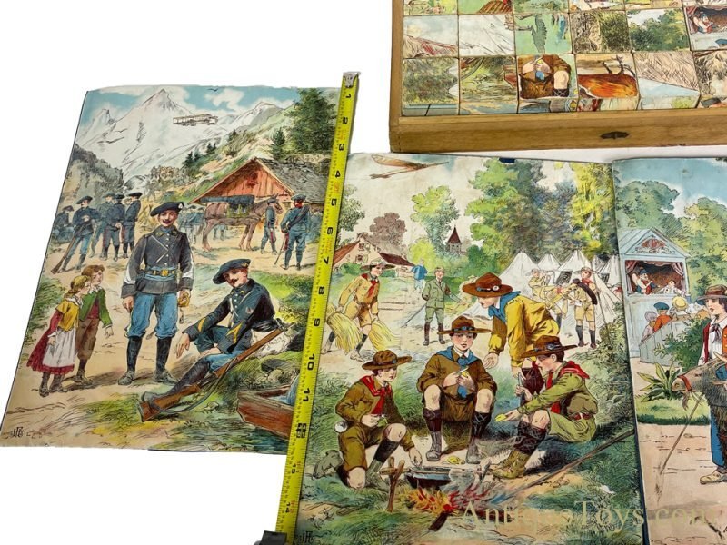 Jeux et Jouets Francais (JJF/JFJ) Victorian Era Style French Wooden Boxed Picture Puzzle Block Set <FONT COLOR="ff000 ">*SOLD*</font> - Image 6