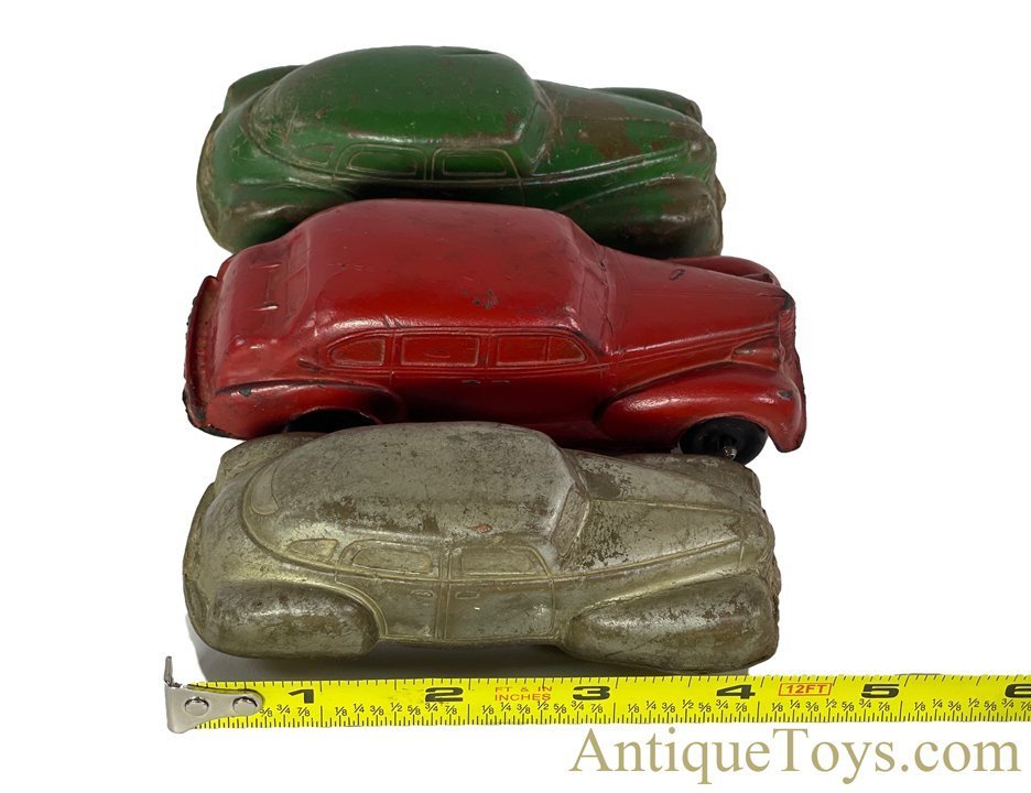 Auburn Rubber Co. & The Sun Rubber Co. ca. 1930s Rubber of 3 Cars for Sale - AntiqueToys.com - Antique Toys for Sale