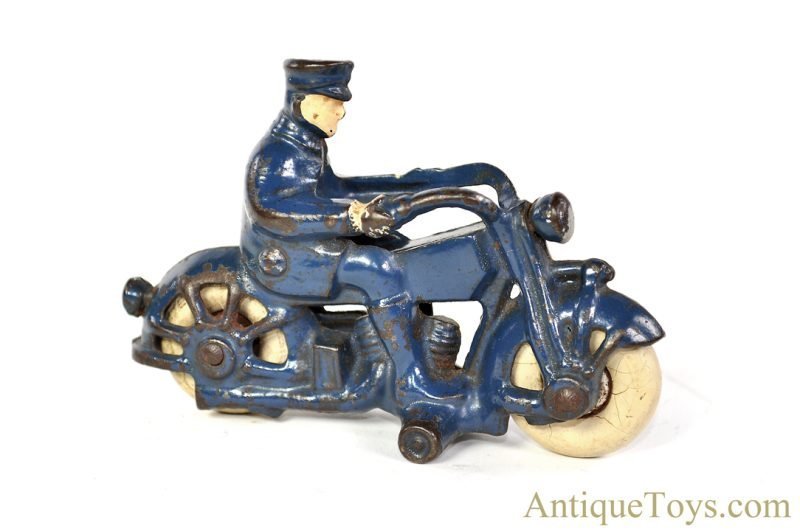 Champion Hardware Co. Blue Cast Iron Fat Cop Motorcycle Cop <FONT COLOR="ff000 ">*SOLD*</font>