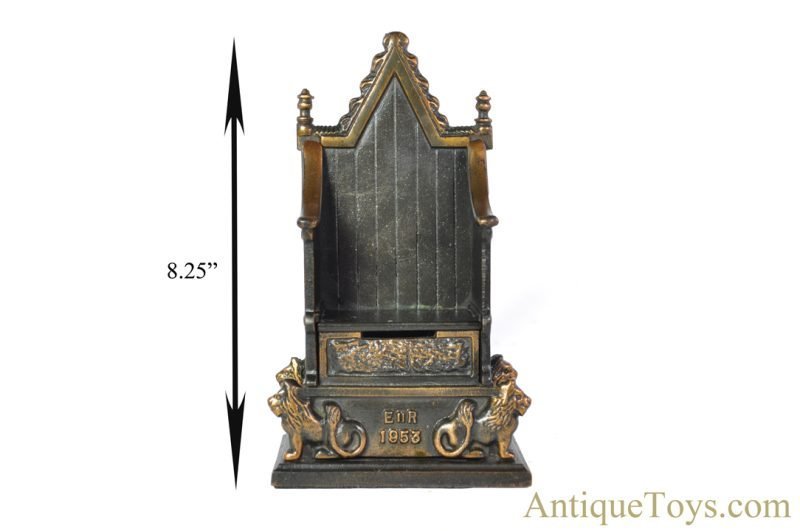 John Harper & Co., Ltd. ca. 1950s Cast Iron Elizabeth II Coronation Throne Still Coin Penny Bank <FONT COLOR="ff000 ">*SOLD*</font> - Image 7