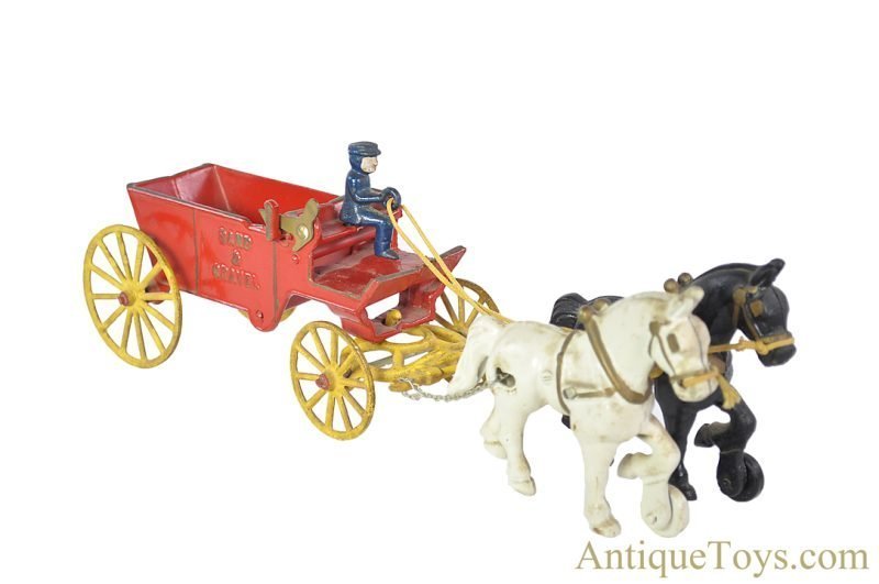 Kenton Cast Iron Horse Drawn "Sand & Gravel Dump Wagon" <FONT COLOR="ff000 ">*SOLD*</font> - Image 5