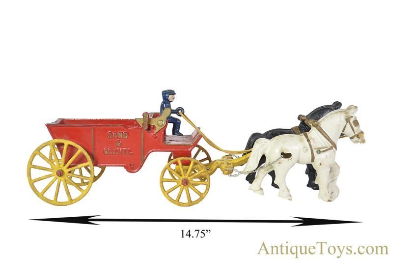Kenton Cast Iron Horse Drawn "Sand & Gravel Dump Wagon" <FONT COLOR="ff000 ">*SOLD*</font> - Image 6