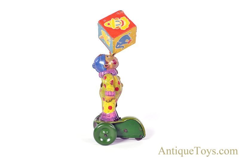 Kuramochi Shoten (CK) Tin Lithographed Windup "Town to Town" Clown with Box <FONT COLOR="ff000 ">*SOLD*</font> - Image 3