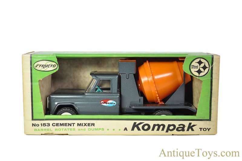 Structo Manufacturing Co. Pressed Steel No. 153 Cement Mixer Kompak Toy in Box <FONT COLOR="ff000 ">*SOLD To COLLECTOR*</font>