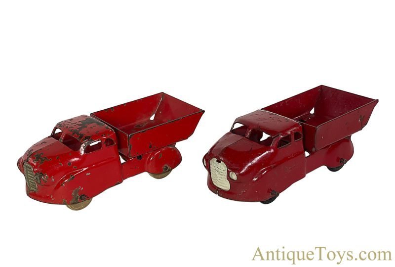 Wyandotte Toys All Metal Products Company ca. 1930s Pressed Steel Dump Truck Set of 2 <FONT COLOR="ff000 ">*SOLD*</font>