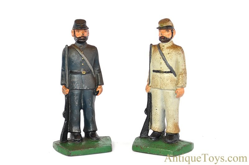 Grey Iron Casting Co. Cast Iron Civil War Confederate & Union Soldier Doorstop/Bookend Set <FONT COLOR="ff000 ">*SOLD*</font>