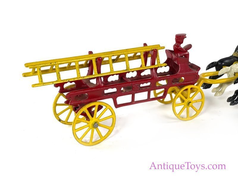 Kenton Cast Iron Horse Drawn Fire Ladder Truck <FONT COLOR="ff000 ">*SOLD*</font> - Image 5