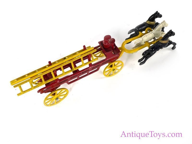 Kenton Cast Iron Horse Drawn Fire Ladder Truck <FONT COLOR="ff000 ">*SOLD*</font> - Image 7