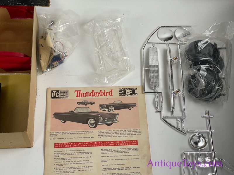 Ideal Toy Company (ITC) ca. 1960s Plastic "Thunderbird Motorized 3-in-1 Customized" Model Car in Box <FONT COLOR="ff000">*SOLD*</font> - Image 11