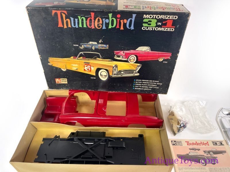 Ideal Toy Company (ITC) ca. 1960s Plastic "Thunderbird Motorized 3-in-1 Customized" Model Car in Box <FONT COLOR="ff000">*SOLD*</font>