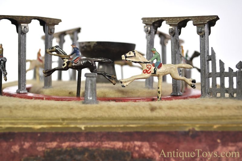 Jouets de Paris JEP ca. Early 1900s Cast Metal & Tin Hand Painted Lever Action #388.4 Table Top Horse Racing Game  <FONT COLOR="ff000 ">*SOLD*</font> - Image 7