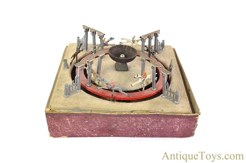 Jouets de Paris JEP ca. Early 1900s Cast Metal & Tin Hand Painted Lever Action #388.4 Table Top Horse Racing Game  <FONT COLOR="ff000 ">*SOLD*</font> - Image 3