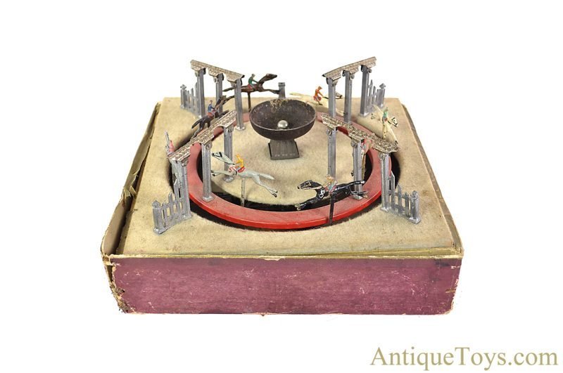 Jouets de Paris JEP ca. Early 1900s Cast Metal & Tin Hand Painted Lever Action #388.4 Table Top Horse Racing Game  <FONT COLOR="ff000 ">*SOLD*</font> - Image 4