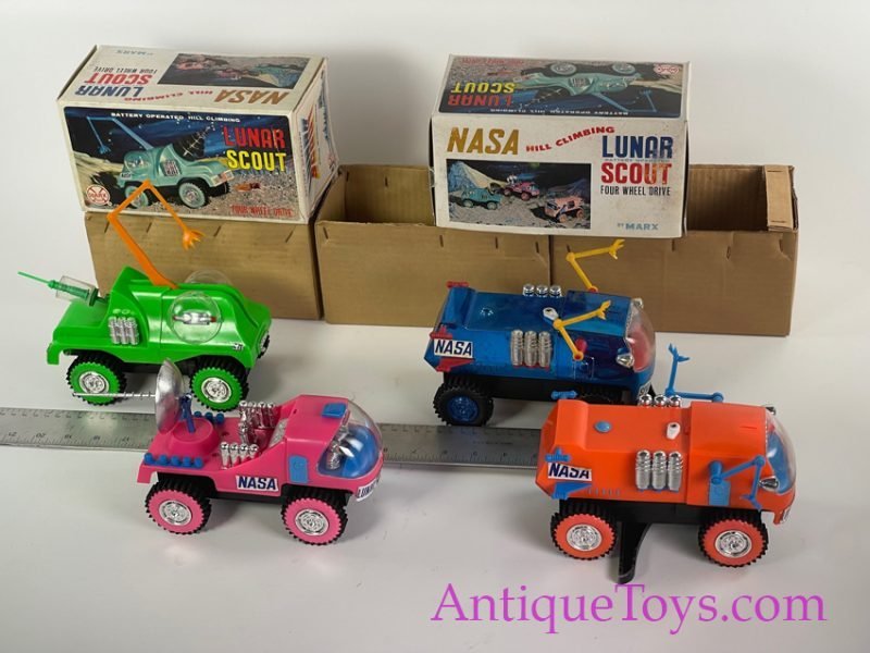 Marx ca. 1970s Battery Operated Plastic Rare "NASA Hill Climber Lunar Scout" Set of 4 & Boxes Space Toys <FONT COLOR="ff000 ">*SOLD*</font> - Image 3