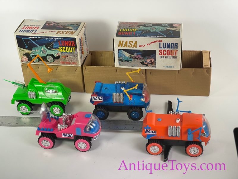 Marx ca. 1970s Battery Operated Plastic Rare "NASA Hill Climber Lunar Scout" Set of 4 & Boxes Space Toys <FONT COLOR="ff000 ">*SOLD*</font> - Image 4