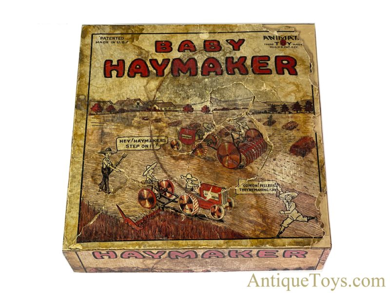 Animate Toys Woodhaven Metal Tin Lithographed "Baby Haymaker" in Box Marx Style Farm Toys <FONT COLOR="ff000 ">*SOLD*</font>