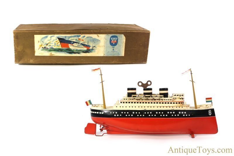 Arnold Tin Lithographed Windup #2025/42 XL Size Deluxe Ocean Liner with Box <FONT COLOR="ff000 ">*SOLD*</font>