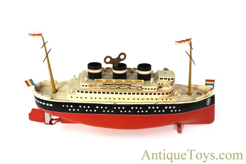 Arnold Tin Lithographed Windup #2025/42 XL Size Deluxe Ocean Liner with Box <FONT COLOR="ff000 ">*SOLD*</font> - Image 4