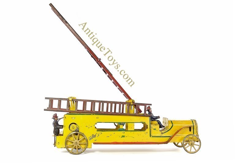 Dayton Friction Toy Works Pressed Steel Friction #520 Dayton Hillclimber Fire Engine Ladder Truck <FONT COLOR="ff000 ">*SOLD*</font>