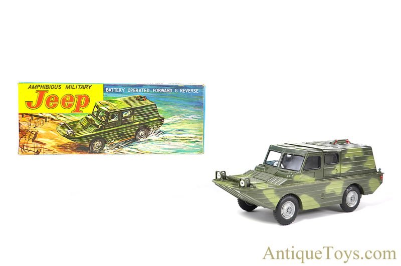 Marx Plastic Battery Operated No. 3309 "Amphibious Military Jeep" in Box <FONT COLOR="ff000 ">*SOLD*</font>