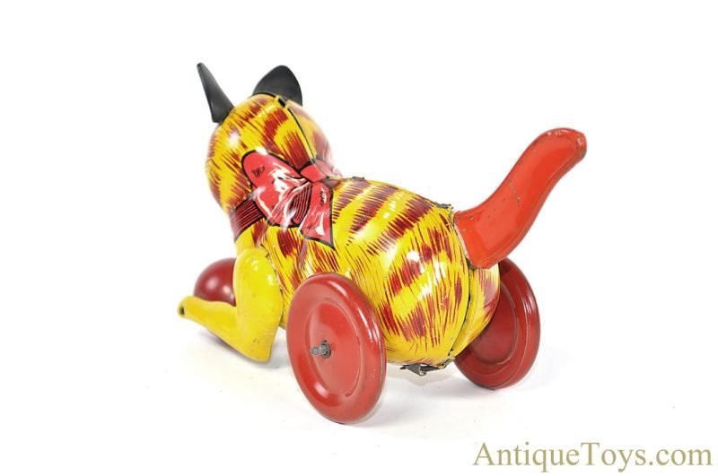 Marx Tin Lithographed Lever Action "Kitty Kat" Variation Cat with Ball <FONT COLOR="ff000 ">*SOLD*</font> - Image 4