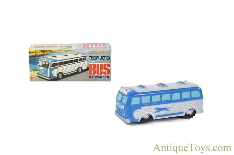 Marx Plastic Battery Operated "Tricky Action Bus" Greyhound Bus in Box <FONT COLOR="ff000 ">*SOLD*</font>