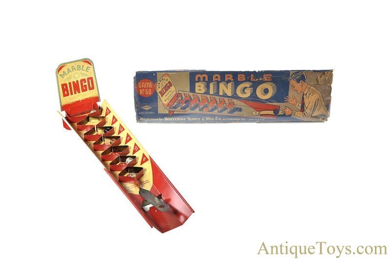 Wolverine Supply & Mfg. Tin Lithographed No. 60 "Marble Bingo" Game with Box <FONT COLOR="ff000 ">*SOLD*</font>