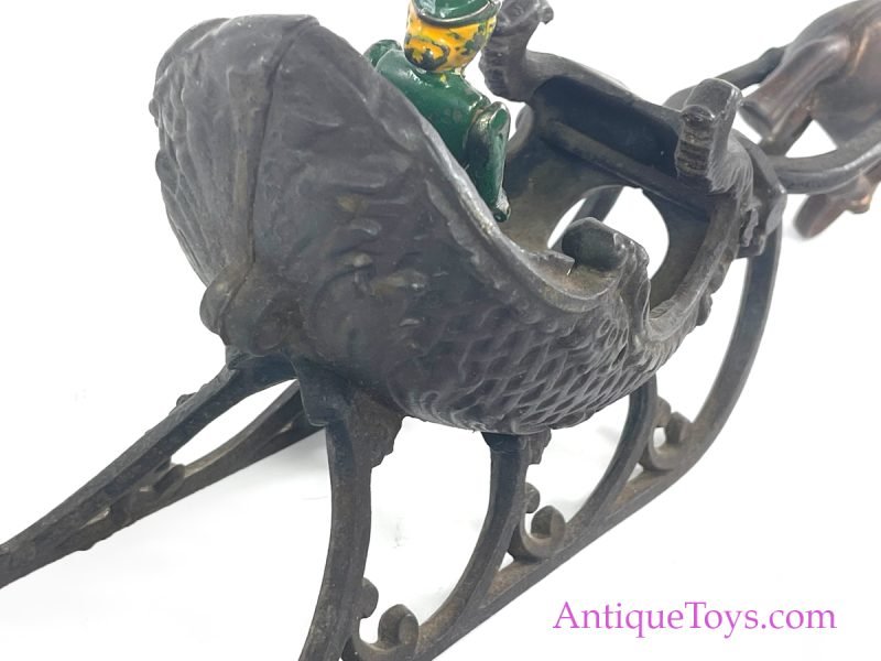Hubley ca. 1905 Cast Iron Horse-Drawn Sleigh with Lady <FONT COLOR="ff000 ">*SOLD*</font> - Image 5
