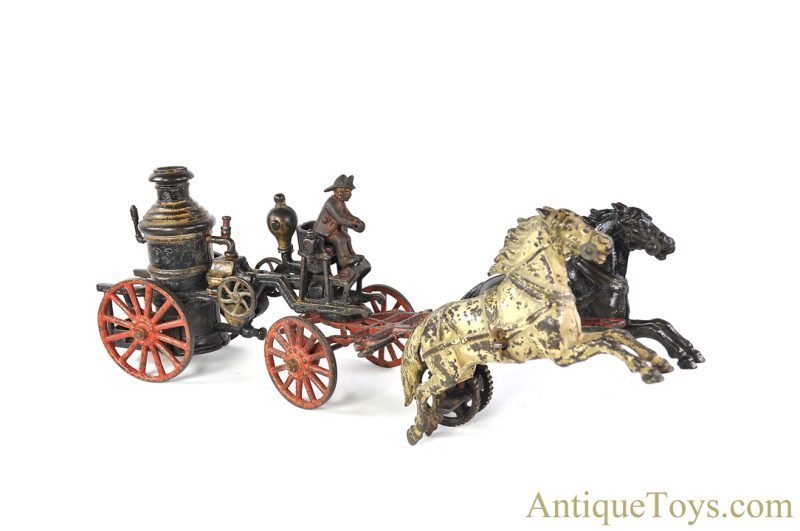 F.W. Carpenter Cast Iron No. 33 Horse Drawn Fire Pumper Engine Wagon <FONT COLOR="ff000 ">*SOLD*</font>