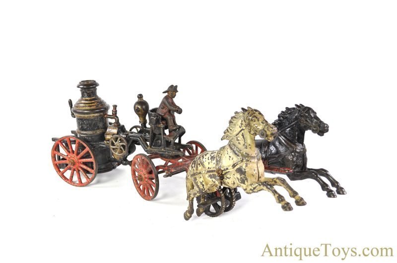 F.W. Carpenter Cast Iron No. 33 Horse Drawn Fire Pumper Engine Wagon <FONT COLOR="ff000 ">*SOLD*</font> - Image 2