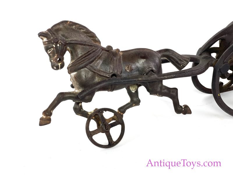 Hubley ca. 1905 Cast Iron Horse-Drawn Sleigh with Lady <FONT COLOR="ff000 ">*SOLD*</font> - Image 3