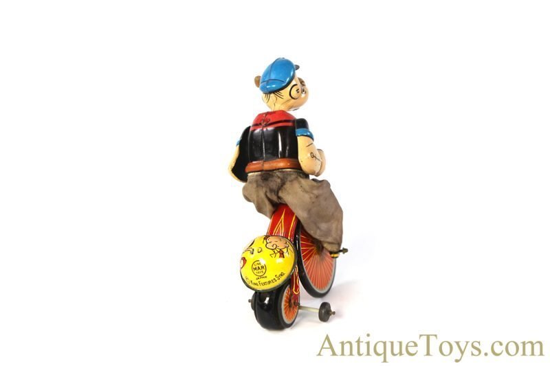Linemar Marx Tin Lithographed Windup Popeye the Sailor "Mechanical Popeye Cyclist" <FONT COLOR="ff000 ">*SOLD*</font> - Image 6