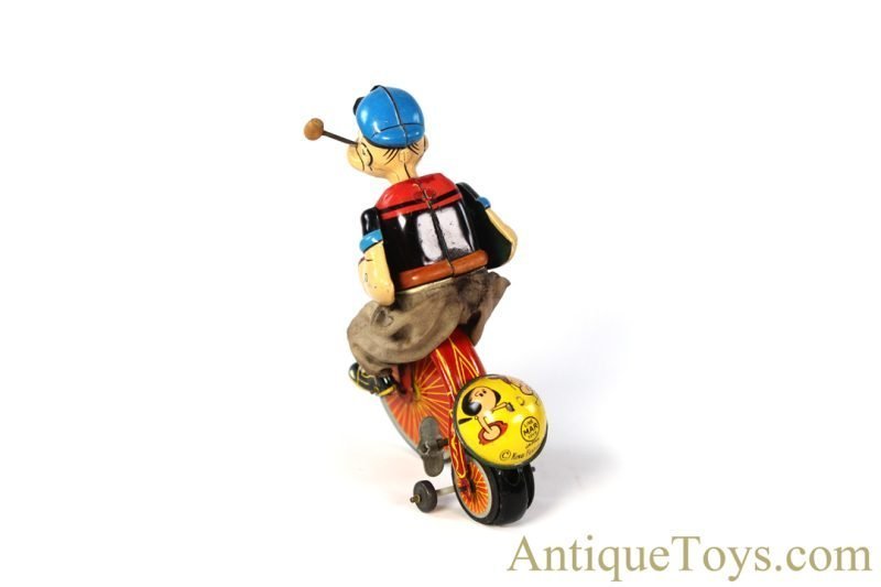 Linemar Marx Tin Lithographed Windup Popeye the Sailor "Mechanical Popeye Cyclist" <FONT COLOR="ff000 ">*SOLD*</font> - Image 5