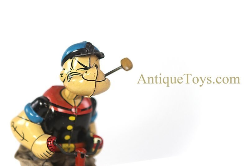 Linemar Marx Tin Lithographed Windup Popeye the Sailor "Mechanical Popeye Cyclist" <FONT COLOR="ff000 ">*SOLD*</font> - Image 7