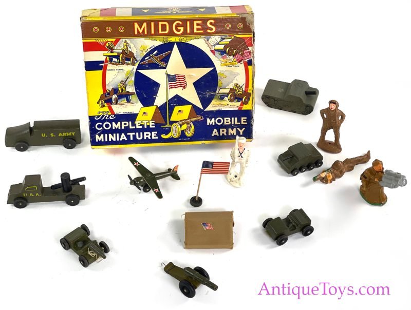 Jaymar Specialty Co. Wood & Wood Composite "Midgies: The Complete Miniature Mobile Army" Set in Box <FONT COLOR="ff000 ">*SOLD*</font>