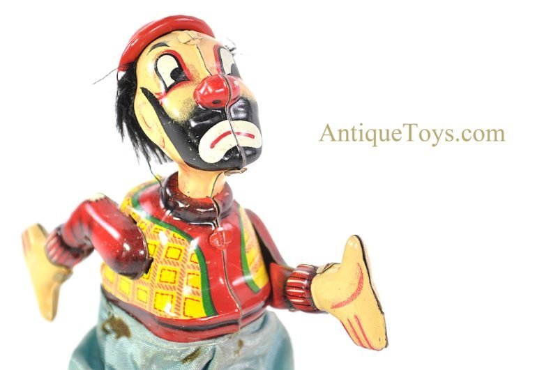 TPS Toplay, Ltd. Tin Lithographed Windup "Mechanical Clown on Roller Skate" Japanese Toy <FONT COLOR="ff000">*SOLD*</font> - Image 6