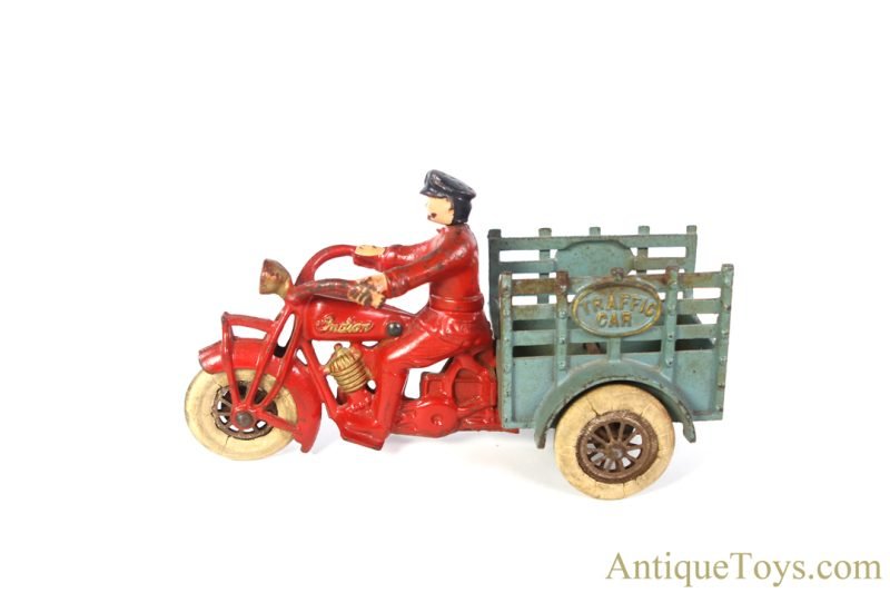 Hubley Cast Iron "Traffic Car" Indian Motorcycle <FONT COLOR="ff000 ">*SOLD*</font> - Image 3