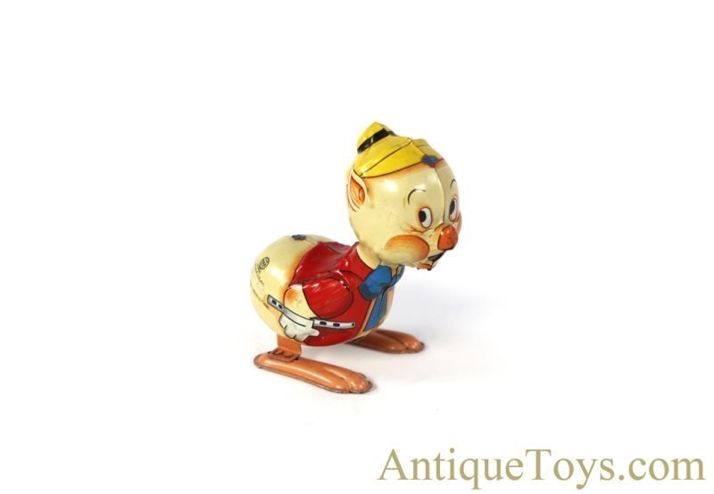 Marx Linemar Tin Lithographed Windup Disney's Three Little Pigs "I Built My House of Straw" Hopper in Box <FONT COLOR="ff000 ">*SOLD*</font> - Image 3