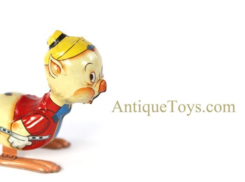 Marx Linemar Tin Lithographed Windup Disney's Three Little Pigs "I Built My House of Straw" Hopper in Box <FONT COLOR="ff000 ">*SOLD*</font> - Image 6