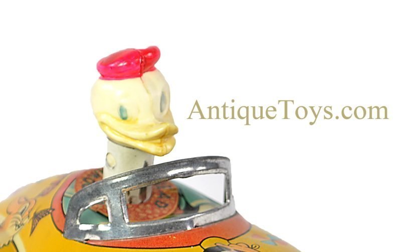 Linemar Marx Tin Lithographed Push Down Walt Disney Donald Duck "Disney Flivver" Car <FONT COLOR="ff000 ">*SOLD*</font> - Image 8