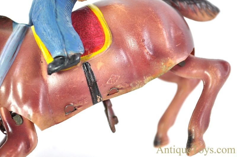 Masudaya Modern Toys (MT) Occupied Japan Celluloid Windup Cow Boy on Bucking Bronco <FONT COLOR="ff000 ">*SOLD*</font> - Image 6