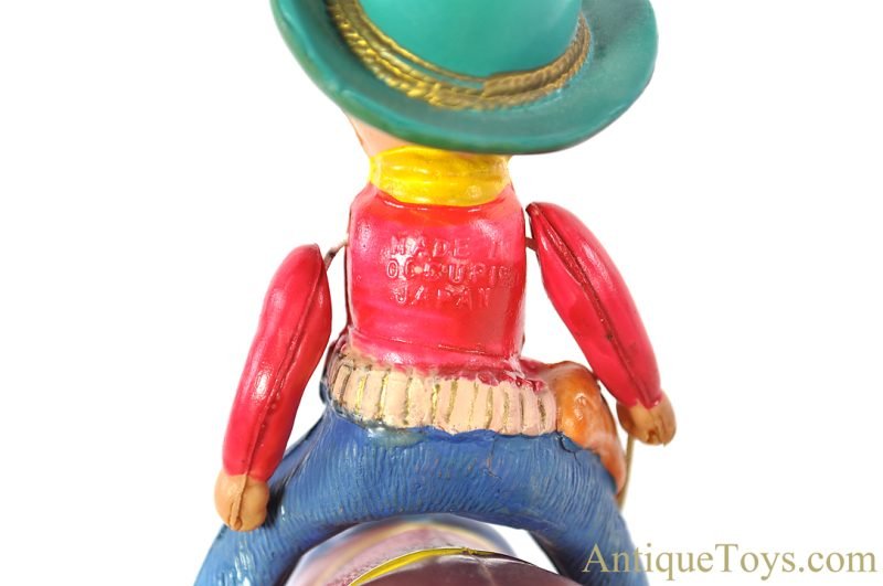 Masudaya Modern Toys (MT) Occupied Japan Celluloid Windup Cow Boy on Bucking Bronco <FONT COLOR="ff000 ">*SOLD*</font> - Image 7
