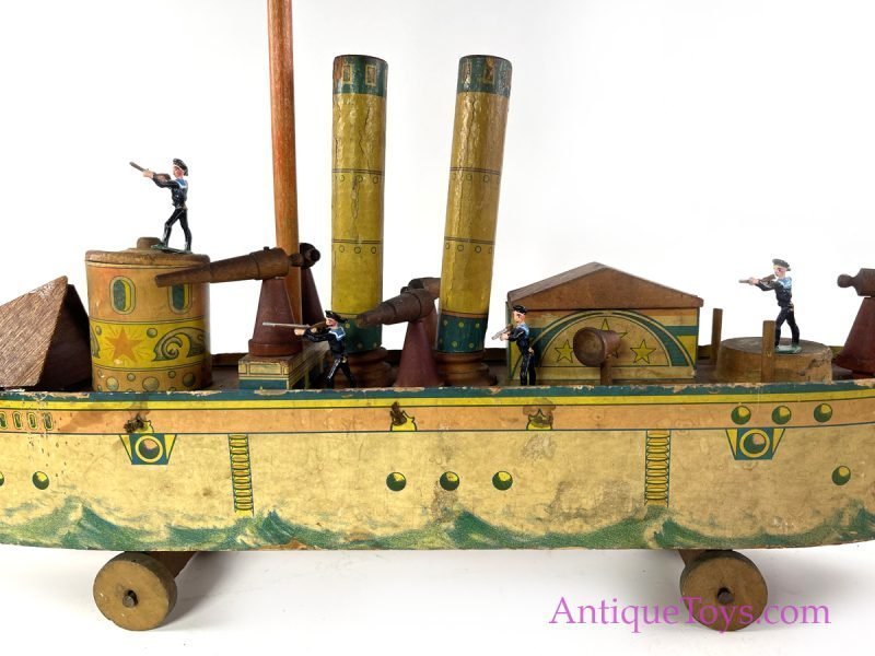 Bliss Wooden Pirate Ship Antique Toy <FONT COLOR="ff000 ">*SOLD*</font> - Image 17