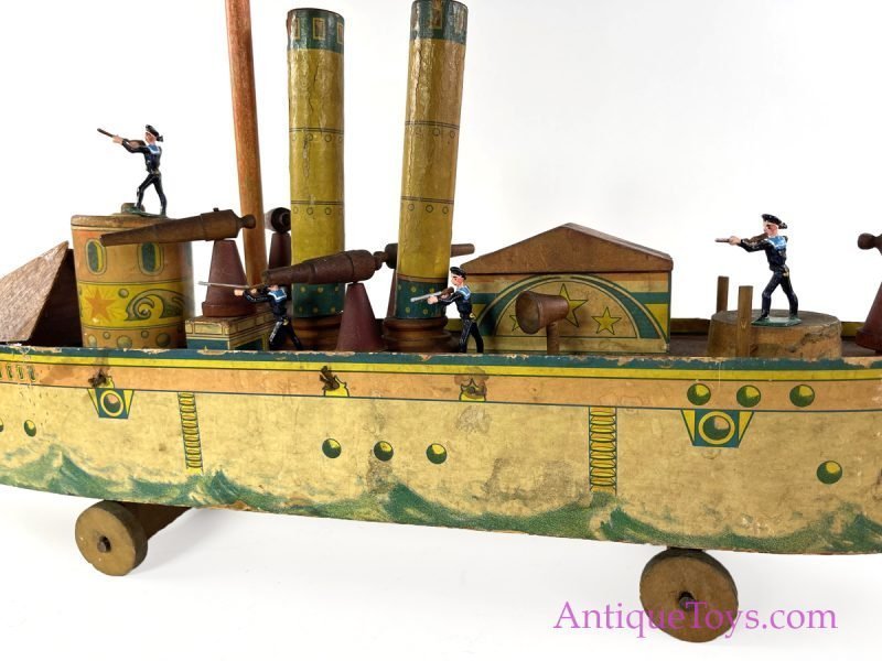 Bliss Wooden Pirate Ship Antique Toy <FONT COLOR="ff000 ">*SOLD*</font> - Image 16
