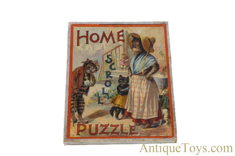 McLoughlin Bros. Scroll Puzzle "Home" Cats <FONT COLOR="ff000 ">*SOLD*</font>