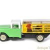 Chinese Tin Lithographed Friction MF385 Stake Truck with Chickens for Sale - Image 3