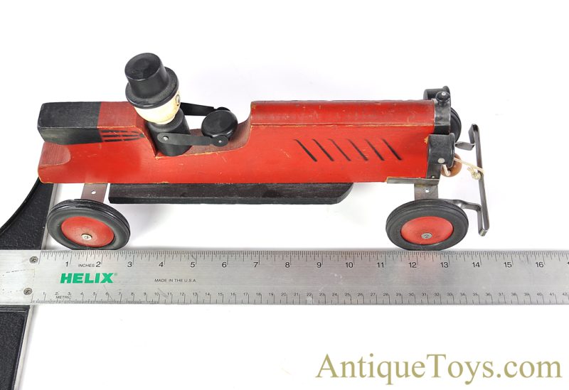 Hustler Toy Corporation/Frantz ca. 1920's Wooden Pull Toy Racecar with Man <FONT COLOR="ff000 ">*SOLD*</font> - Image 8
