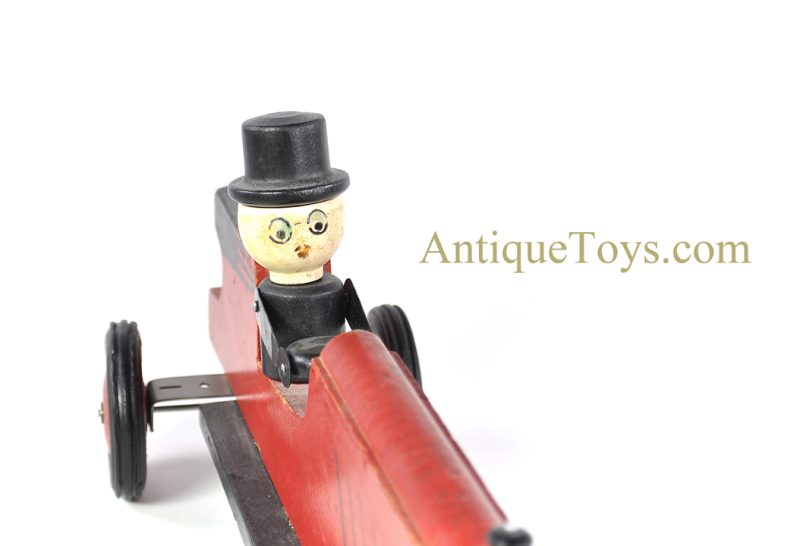 Hustler Toy Corporation/Frantz ca. 1920's Wooden Pull Toy Racecar with Man <FONT COLOR="ff000 ">*SOLD*</font> - Image 7