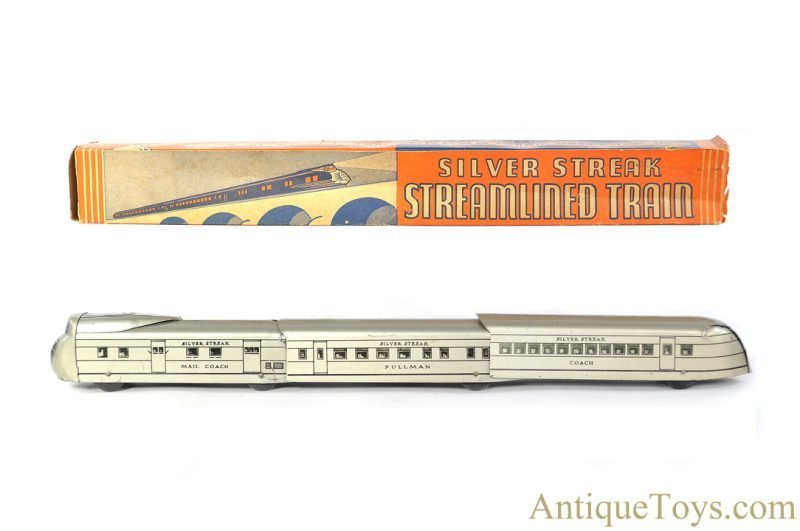 Ohio Art Company Tin Lithographed "Silver Streak Streamlined Train" in Box <FONT COLOR="ff000 ">*SOLD*</font>